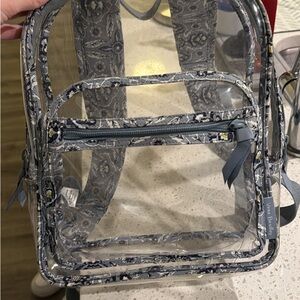 Clear Vera Bradley Backpack with Gray Accents